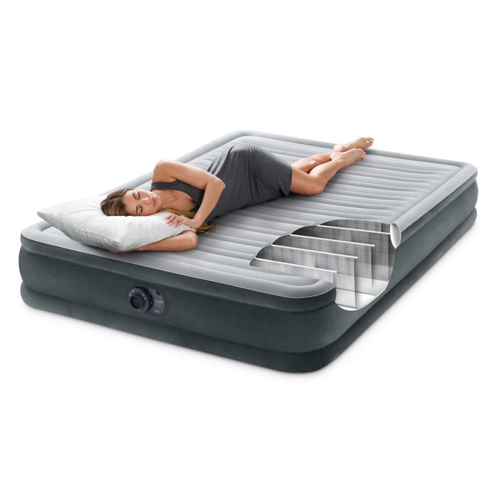 Intex Comfort Deluxe DuraBeam Plush Air Mattress Bed With BuiltIn